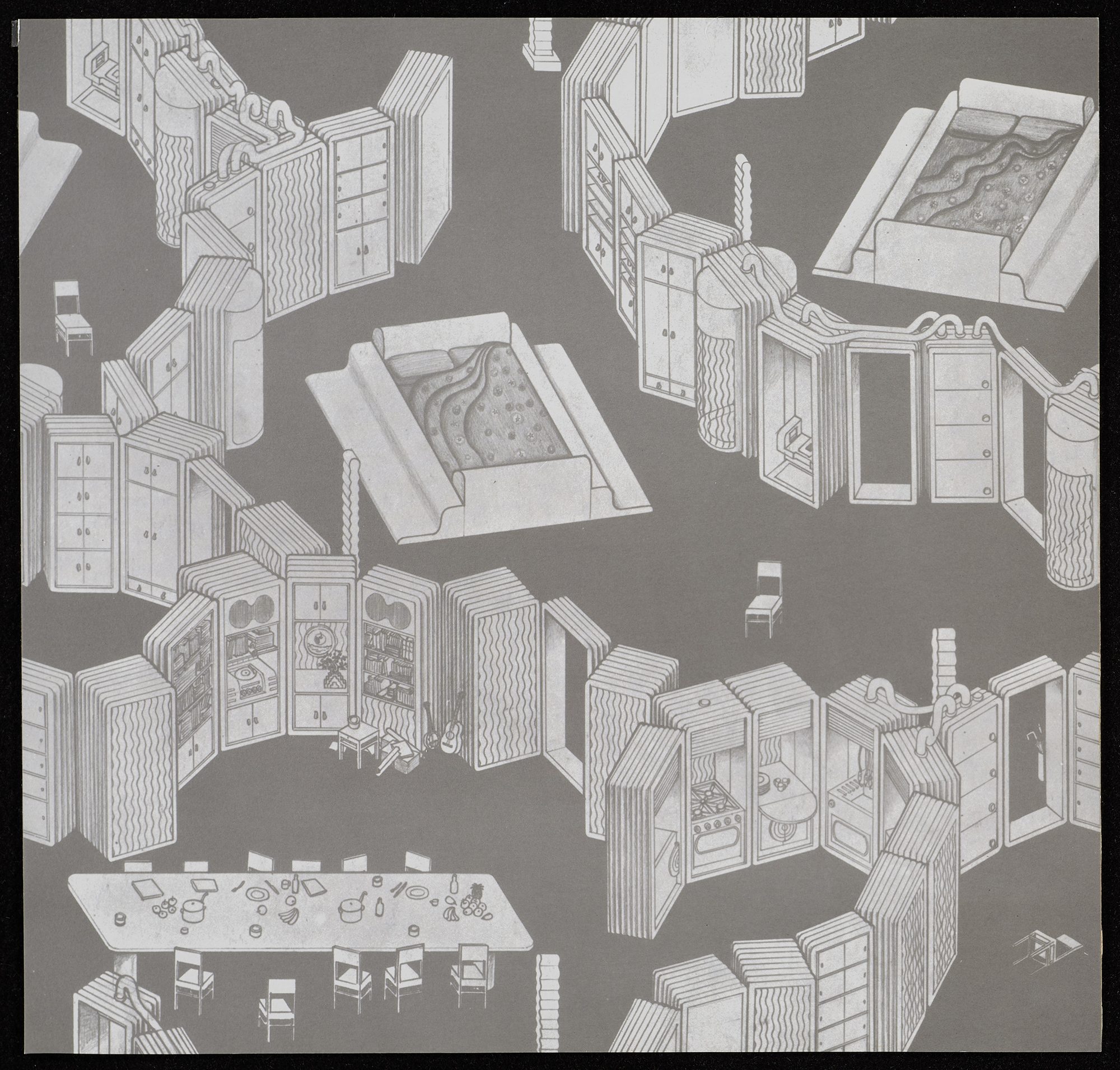 Illustration of doors and wardrobes