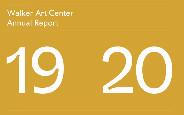 LOGO: Walker Art Center Annual Report '19 '20