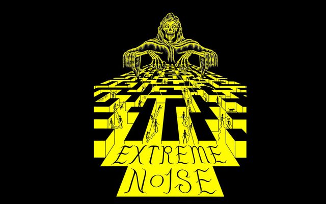 Illustration of the grim reaper looking over a maze with people running through it