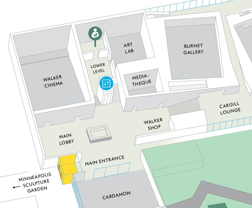 Map of ground floor of a museum.