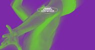A stylized image of an outstretched arm and hand in green, set against a purple background, with a pixelated and abstract effect applied.